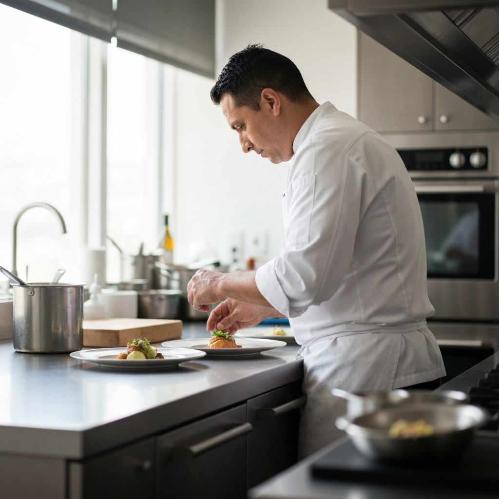 Vår kokk tilbereder mat